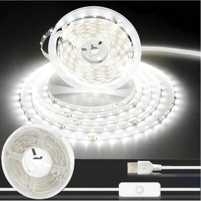 Dây đèn LED Acosh 1m-10m có thể điều chỉnh độ sáng, cấp nguồn USB, điều khiển bằng nút bấm, ánh sáng trắng ấm/trắng lạnh, thích hợp trang trí phòng ngủ, tủ quần áo, nhà bếp, dễ dàng lắp đặt.