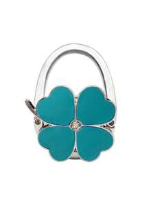 1 Elegant Four-Leaf Clover White Design Foldable Handbag Hook - Fashionable Aluminum Alloy Wallet Table Hook, Decorated With Heart-Shaped Flowers, Portable Metal Bag Stand, Suitable For Fashion Accessory Lovers, Can Be Used As Wall Picture Frame, Self-Adhesive Wall Hook, Hanger, Wall Hook, Bathroom Towel Rack, Door Hook - Multicolor - View 14