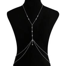 Dây đeo thân đính đá lấp lánh tối giản mới, dây kim loại hợp kim hình vỏ sò. - Bạc - Xem 11