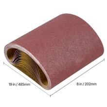 Schleifbänder, 202 x 485 mm Schleifpapier für Bandschleifer, 12 Stück 80-Körnung, Gewebe-Schleifband aus Aluminiumoxid, Ideal für Holzbearbeitung, Stahl, Aluminium, Nichteisenmetalle - Breite 8 Zoll Umfang 10-20 Zoll - Übersicht 10