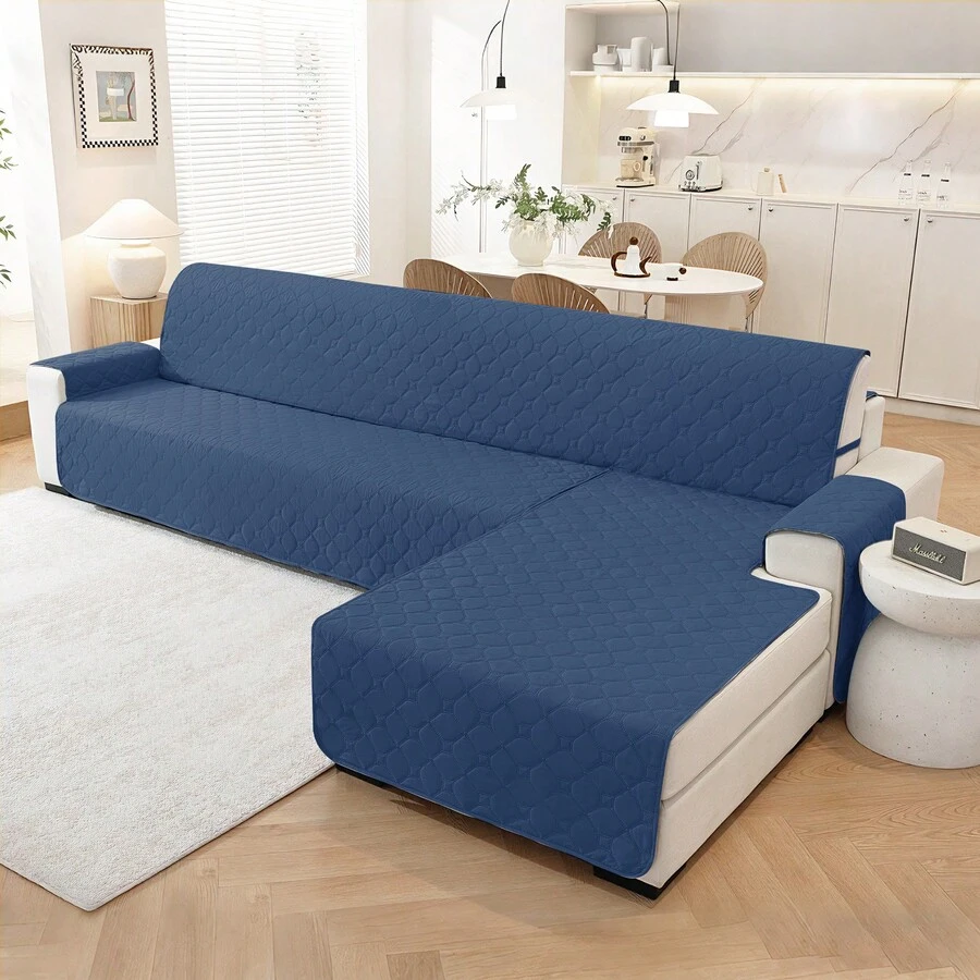 YSTYLE Wasserdichter Sesselbezug für 1/2/3/4-Sitzer, gesteppter Sofabezug mit Taschen, kratzfester Sofabezug für Katzen, fleckenabweisender und rutschfester Sofabezug - Berliner Blau - Übersicht 1