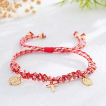 1 chiếc vòng tay mặt dây chuyền hình thánh giá phong cách Bohemian, vòng tay hình tròn Chúa Giê-su, vòng tay mặt dây chuyền hình bầu dục, vòng tay dây bện nhiều màu sắc, vòng tay đôi, vòng tay bạn bè, quà sinh nhật, quà gia đình, quà may mắn, quà tặng cho phụ nữ theo đạo Cơ đốc, quà tặng tuyệt vời nhất. - Nhiều màu-A - Xem 18