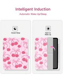 1pc Vintage Cherry Blossom Illustration Design, New Y-Fold Style, Multi-Angle Support Tablet Protective Case, Compatible With 10.2 Inch 2021/2020 10th/9th/8th Gen, (A16) 11 Inch 11th Generation 2025, Compatible With Samsung Galaxy Tab A8 10.5 Inch 2022, Tablet Protective Cover With Pencil Slot, Supports Auto Sleep/Wake - Multicolor - View 4