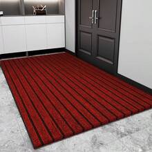 Kitchen Rug Anti-Slip Entryway Doormat Kitchen Door Mat Absorbent Oil-Resistant Striped Rug Easy To Clean - Red - View 3