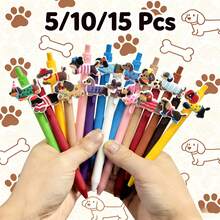 1/5/10/15 Pcs Dachshund-Shaped Ballpoint Pens Retractable Writing Pens Holiday Gifts For Dog-Loving Friends, Students, And Colleagues - Dachshund - View 2