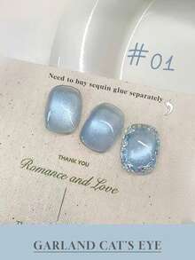 Mec 12ml 日本玻璃珠花环猫眼甲油胶，6 色春夏限量版闪光甲油胶，带有虹彩亮片勾勒效果，蓝粉紫三色可选，UV/LED 可卸除，防脱落，沙龙品质，打造可爱仙女风美甲 - 彩色 - 查看 16