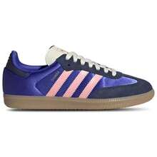 Adidas Samba OG Silver Metallic Cracked Leather Women's JR0035 | Retro Heritage Style, Timeless Silhouette - 緞面靛藍 - 查看 2