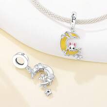 CYCUFF 1 件镀银复活节兔子彩蛋吊坠，适用于原创手链项链 DIY 首饰制作，是复活节饰品礼物的理想之选。 - 彩色 - 查看 5