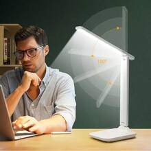 1pc LED Foldable Reading Lamp, USB Powered, 3 Brightness Levels, Eye-Caring Lamp For Student Dorm, Office, Bedroom, Studio Lighting, Suitable For Various Rooms, LED Night Light, Bedside Lamp - White - View 7