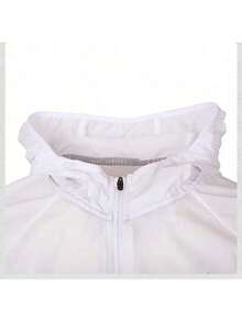 Nike 透氣輕薄連帽男運動休閒梭織夾克外套 - 白色 - 查看 8