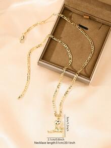 1pc Classic New Enamel Crafted 2026 World Cup Soccer Shooting Pendant Necklace, Suitable For Stacking, Limited Edition, Ideal Gift For Christmas/Thanksgiving/Halloween/Mother's Day/Valentine's Day, Communion, Daily & Holiday Wear, Prayer - Yellow Gold - View 8