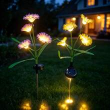 2PCS Solar Lanterns Outdoor Waterproof,Morning Glory Bathed In Warm Light, Solar Walkway Lights Outdoor ,Suitable For Gardens, Courtyards, Hallways, And Porches(Green + Purple) - Morning Glory - View 5