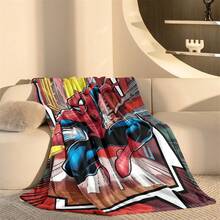Marvel Spider-Man Themed Flannel Blanket, With Dense Spider-Man Figures And Web Elements, Strong Visual Impact, Main Colors Are Red, Blue And White, Warm And Soft, Can Be Used As Sofa Cover, Nap Blanket, Bedding Decor Blanket, Etc. - Burgundy - View 10
