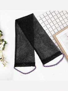 1pc African Loofah Sponge, African Exfoliating Bath Back Scrubber Towel With Drawstring, Mesh Body Scrub Sponge With Rope Handle, Unisex Long Exfoliating Bath Sponge, Multi-Functional Exfoliating Face Towel, Elastic Back Scrub Towel, Suitable For Bathing, Skin Cleansing And Massage - Multicolor - View 12