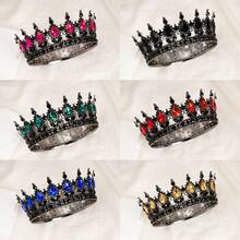 1pc Baroque Style Bridal Gold Crown, Crystal Tiara Princess Crown, High-End Birthday/Wedding Crown Headpiece Designed For Women - Multicolor - View 1