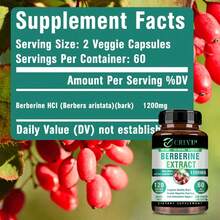 XEMENRY Berberine Capsules - Support Gut And Digestive Health, Promote Heart Health, Cholesterol Control, Regulate Blood Sugar Levels - 120pcs - Two bottle-More favorable - View 2
