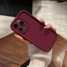 1pcHigh-Quality TPU Anti-Shock Case With Burgundy Color For Apple  6/7/8/X/Xs/Xr/Xs Max/11/12/13/14/15/16 Pro Max,Suitable For  17 Air Summer  17 Pro Max Case - 1 cái - Xem 6