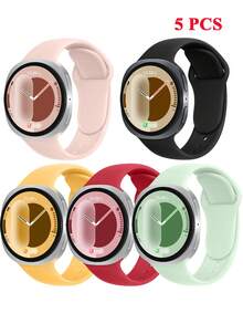 5 Stück oder 1 Stück Sport Bänder kompatibel mit Samsung Galaxy Watch 8 Band 40mm 44mm/Galaxy Watch 8 Classic 46mm, wasserdichter weicher Silikon Armband für Galaxy Watch 8/8 Classic 2025 Frauen Männer - Galaxy Uhr 8/8 Classic - Übersicht 18