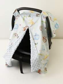 1pc Baby Carrier Cover, Cartoon Print, Sun Shade, Safety Seat Cover - Multicolor - View 14