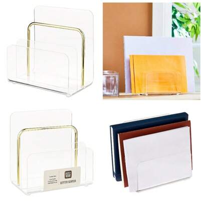 Acrylic Letter Sorter, Desktop Organizers, Clear, 1 Pack