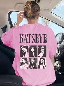 KATSEYE TOUR樂隊圖案印花,，女式寬鬆T卹，夏季上衣，K-Pop戰士系列，純棉上衣，女裝服飾，女式夏裝，針織服飾，派對裝束，大碼女裝，大碼女式圓領寬鬆上衣，閨蜜裝，度假服飾，休閒運動裝，優雅上衣，女士運動裝,頂部女裝，促銷女裝，男女同款，青少年裝、基本款T卹，夏季女裝，柔軟舒適，Y2K風格,夏季、春季、復活節、聖帕特里克節、聚會、海灘、婚禮、外出活動、畢業典禮、優雅、度假、休閒、運動、奢華、正式、亮片、波點、豹紋、花卉、圖案 - 暗粉 - 查看 3