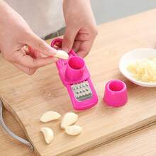 Multi-Function Garlic Press, Ginger Grater And Crusher: Stainless Steel Garlic Press And Slicer, Manual Ginger Crusher And Grinder, Plastic Garlic Mincer. No Electricity Needed, Easy To Use. Garlic Paste Maker Suitable For Garlic, Ginger, Onion, Chili, Nutmeg And Other Ingredients. - Multicolor - View 3