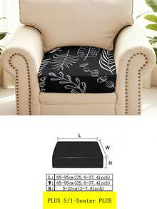 1 Pc Leaves Seater Cushion Cover Stretch Material Sofa Seater Cushion Cover Sofa Cover - Multicolor - View 15