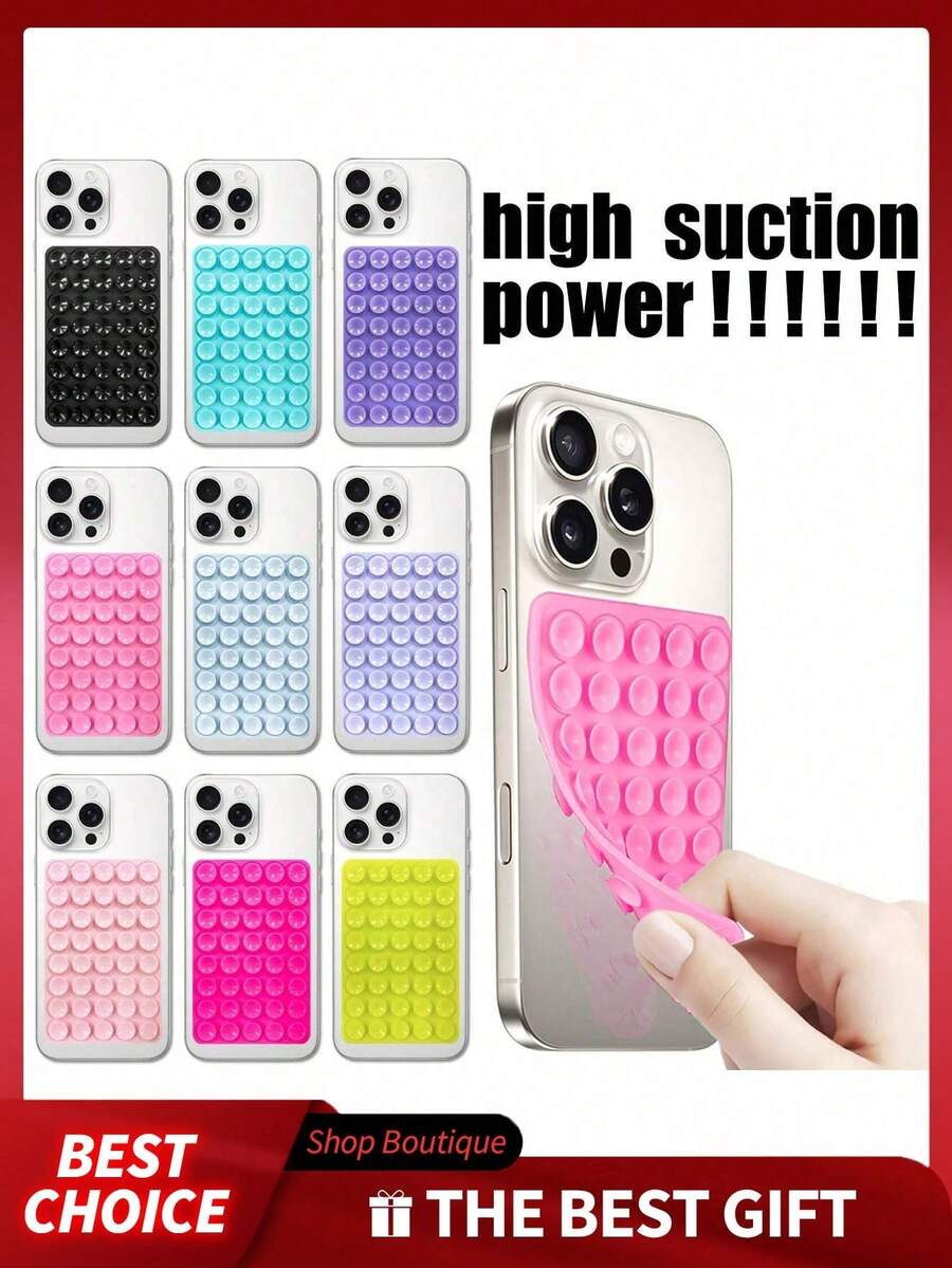 Double-Sided 80-Particle Silicone Suction Cup Phone Holder, Durable Adhesive Silicone Holder, Detachable Car Dashboard Lens, Reusable, Waterproof, Pressure-Reducing, Suitable For Selfies And Videos, Compatible With IPhone And Android.