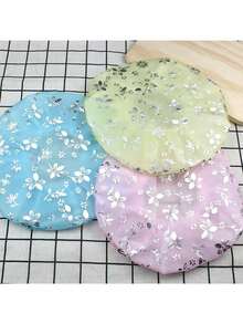 Baby & Småbarn Sött Spetstryck Tjock Vattentät Anti-Olje Dubbelskiktad Mesh Duschmössa, Badmössa för Spädbarn, Essential för Nyfödda - Olika färger - Visa 8