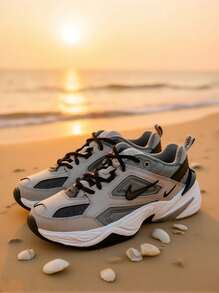 Nike 男子M2K TEKNO復古厚底耐磨運動訓練休閒鞋 - 灰色 - 查看 2