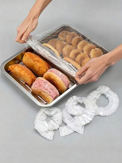 10/50/100/200pcs Extra Large Elastic Food Covers, Transparent Plastic Food Wrap Bags, Dust-Proof And Moisture-Proof, Suitable For Home, Restaurant And Outdoor Use