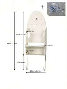 Soporte y gancho universal para tabla de planchar, estante de planchado para el hogar, gancho para tabla de planchar, estante para plancha eléctrica, adecuado para planchas de todos los tamaños - Blanco - Ver 16