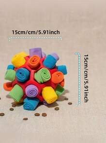 PETSIN 1pc Dog Sniff Ball Toy, Can Hide Treats & Bubbles, Rubber Ball Sniff Puzzle Toy For Developing Intelligence & Strengthening Body - Multicolor - View 2