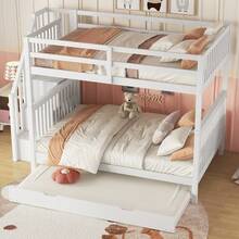 Kids Bed Frames, Headboards & Footboards - White + Pine + 140cm*200cm-1 - View 3