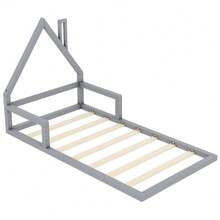 Kids Bed Frames, Headboards & Footboards - Grey + Pine + 90cm*200cm - View 8