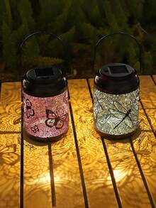 1pc Solar Powered Garden Light, Landscape Light, Horse Lantern, Dragonfly Handheld Light, Lawn Outdoor Floodlight, Lantern, LED Light - 彩色 - 查看 6