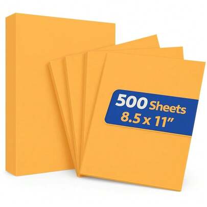 Colored Copy Paper, Printer Paper, 20 Lbs., 8.5\ X 11\, Goldenrod Pastel, 500 Pack