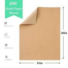 15"X 20"Kraft Paper Sheets Bulk Brown Paper Large Craft Paper For Arts, Drawing, DIY Projects, Brown Wrapping For Gift Shipping Packaging 200 Sheets - brownkraft1520200P - Xem 3