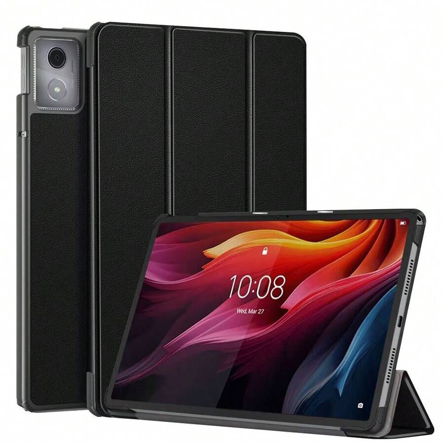 Funda protectora inteligente para tableta con soporte plegable, compatible con función de suspender/activar, compatible con Tab M11/M8 4ta generación (8 pulgadas MTK)/M10 Plus (3ra generación)/P12 (12.7 pulgadas)/M9 (9 pulgadas MTK)/P11 (2da generación) 11.5 pulgadas/M10 HD (X306X/X306F) - Negro - Ver 1