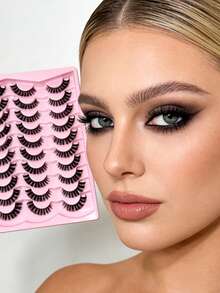 假睫毛 20 对 浓密丰盈 5D 纤细条状仿貂毛假睫毛 妈妈眼妆必备 - 彩色 - 查看 6