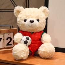 可爱有趣的新泽西泰迪熊,柔软的橄榄球泰迪熊毛绒玩具,非常适合儿童节日,纪念泰迪熊,可拆卸球衣泰迪熊玩偶,送给男朋友的完美礼物,毛绒玩偶,收藏品。 - 彩色 - 查看 35