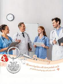 15pcs Nurse's Day Keychain Party Favors, Includes Keychain, Card, Ribbon, Nurse's Week Gift, Employee Appreciation Gift, Nursing Student Gift (Silver) - Party Keychain - View 5