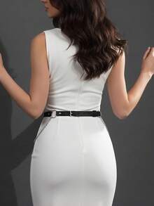 1pc Gothic Style Sexy Gold Ring Double Chain Tassel Waist Belt, Suitable For Halloween Party Or Daily Wear - Black - View 3