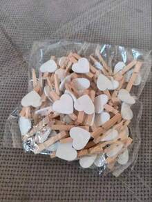 10/50/100個迷你心形木製夾 DIY手工夾 照片紙夾 卡片繪畫 剪貼簿 婚禮 情人節 照片木夾裝飾 衣夾 (白色) 返校季 情人節 情人節 婚禮 生日 - 查看 8