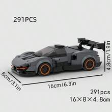 MIKEMENG Bộ đồ chơi khối xây dựng cổ điển xe đua siêu xe MOC đen/trắng, đồ chơi sáng tạo giáo dục cho trẻ em, bộ mô hình xe hơi lắp ráp DIY dành cho người lớn, giải City Champions Cup Series, thích hợp làm quà tặng sinh nhật, giáng sinh, sưu tầm và trang trí nhà cửa - người mẫu - Xem 7