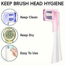 6/5个牙刷头保护套,塑料防尘盖,适用于Io极致清洁温和护理替换刷头和Io系列3、4、5、6、7、7g、8、9电动牙刷,便携旅行配件,家居及宿舍用品 - 彩色 - 查看 7