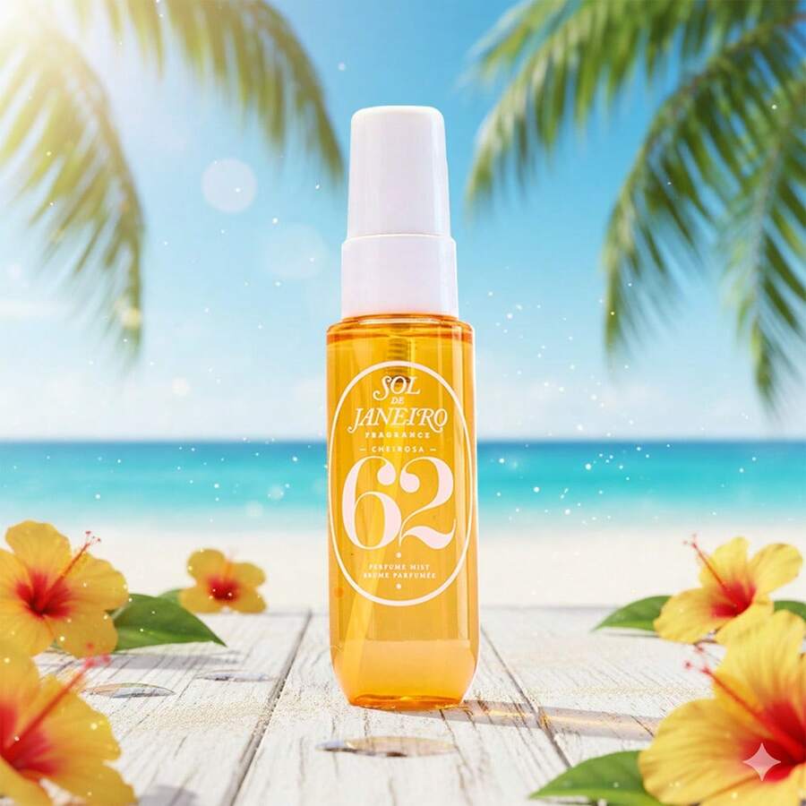 Sol de Janeiro Sol Cheirosa 62 Bum Bum Hair & Body Refillable Perfume Mist For Women With Vanilla Orchid & Warm & Sweet (30ml/1 Fl.Oz) Mini Travel Size - Mùi hôi 62 - Xem 1