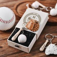 Juego de regalo de llavero de béisbol personalizado, llavero de bate y guante de béisbol (adecuado para hombres, adolescentes), regalos para entusiastas de los deportes, regalo ideal para él - Llavero de béisbol multicolor - Ver 3