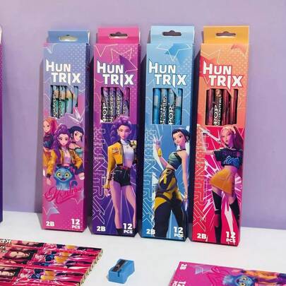 1/2/3/4pcs K-POP Witch Hunt Girl Group 2B Pencils, Student Writing Stationery, Sketching Drawing Pencils, Kindergarten Handwriting Pencils, Student Prizes