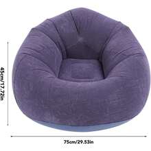 Sofá Inflable Portátil, Sillón Inflable Familiar, Flocado, sofá Plegable de PVC para Sala de Estar, Dormitorio, Balcón y Oficina - Blanco - Ver 3